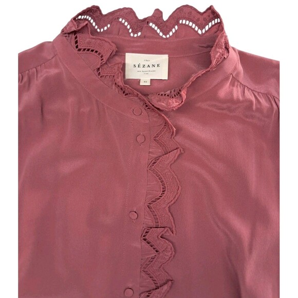 Sezane Pink Ruffle Blouse - Picture 10 of 16